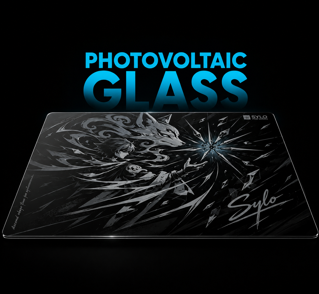 SYLO Tempered Glass Mouse Pads Customization Pixiv 3D Photovoltaic Technology Desk Pad PC FPS Gaming Glass Pad Replica